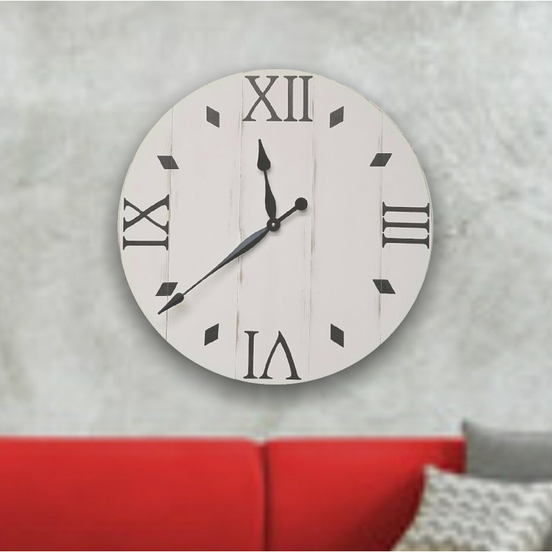 Gracie Oaks Oversized Vansickle Farmhouse Wall Clock Wayfair